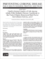 HealthRelated Quality of Life Among Adults With Multiple Chronic Conditions in the United States Behavioral Risk Factor Surveillance System 2007