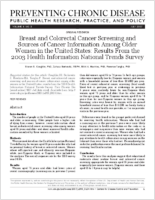 Breast and Colorectal Cancer Screening and Sources of Cancer Information Among Older Women in the United States Results From the 2003 Health Information National Trends Survey
