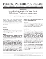 Mortality Patterns in the West Bank Palestinian Territories 19992003