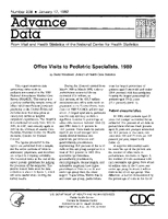 Office Visits to Pediatric Specialists 1989