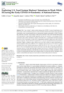 Exploring US Food System Workers Intentions to Work While Ill During the Early COVID19 Pandemic A National Survey