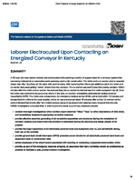 Laborer Electrocuted Upon Contacting an Energized Conveyor in Kentucky FACE 9122