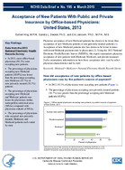 Acceptance of New Patients With Public and Private Insurance by Officebased Physicians United States 2013