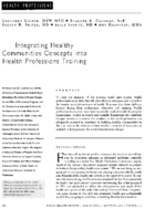 Integrating Healthy Communities Concepts Into Health Professions Training