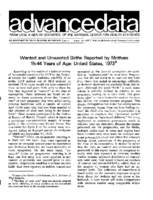 Wanted and Unwanted Births Reported by Mothers 1544 Years of Age United States 1973