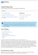 Health Disparities Provisional Death Counts for Coronavirus Disease 2019 COVID19 January 26 2022
