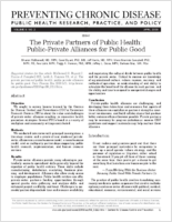 The Private Partners of Public Health PublicPrivate Alliances for Public Good