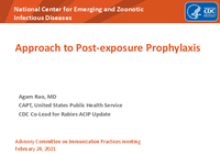 Rabies Approach to Postexposure Prophylaxis