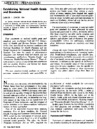 Establishing National Health Goals And Standards