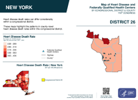 NY Congressional District 26 Heart Disease and Federally Qualified Health Centers Map 119th Congress