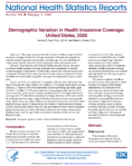 Demographic Variation in Health Insurance Coverage United States 2020