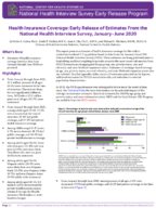 Health Insurance Coverage Early Release of Estimates From the National Health Interview Survey JanuaryJune 2020