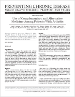 Use of Complementary and Alternative Medicine Among Patients With Arthritis