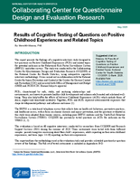 Results of Cognitive Testing of Questions on Positive Childhood Experiences and Related Topics