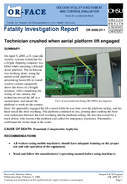 Technician crushed when aerial platform lift engaged