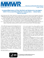 Sustained Effectiveness of PfizerBioNTech and Moderna Vaccines Against COVID19 Associated Hospitalizations Among Adults  United States MarchJuly 2021