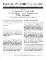 The Potential of Black Radio to Disseminate Health Messages and Reduce Disparities