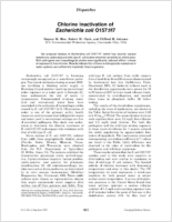 Chlorine inactivation of Escherichia coli O157H7