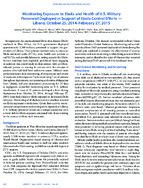 Monitoring Exposure to Ebola and Health of US Military Personnel Deployed in Support of Ebola Control Efforts  Liberia October 25 2014February 27 2015