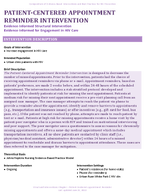 PATIENTCENTERED APPOINTMENT REMINDER INTERVENTION