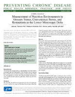 Measurement of Nutrition Environments in Grocery Stores Convenience Stores and Restaurants in the Lower Mississippi Delta