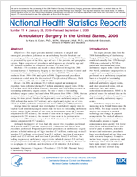 Ambulatory surgery in the United States 2006
