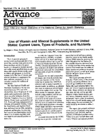 Use of Vitamin and Mineral Supplements in the United States Current Users Types of Products and Nutrients