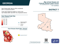 GA Congressional District 07 Heart Disease and Federally Qualified Health Centers Map 119th Congress