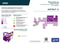 OH Congressional District 13 Stroke and Stroke Centers Map 119th Congress