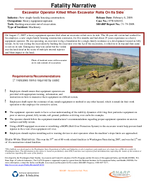 Fatality Narrative Excavator Operator Killed When Excavator Rolls On Its Side