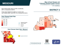 MO Congressional District 03 Heart Disease and Federally Qualified Health Centers Map 119th Congress