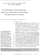 HIV prevention among injecting drug users responses in developing and transitional countries