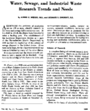 Water Sewage And Industrial Waste Research Trends And Needs