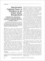 Bacteremic Typhoid Fever in Children in an Urban Slum Bangladesh