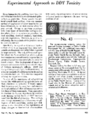 Experimental approach to DDT toxicity