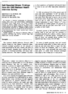 SelfReported Stress Findings From The 1985 National Health Interview Survey