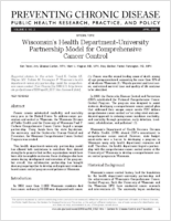 Wisconsins Health DepartmentUniversity Partnership Model for Comprehensive Cancer Control