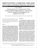 Development of a CommunityWide Cardiovascular Risk Reduction Assessment Tool for Small Rural Employers in Upstate New York
