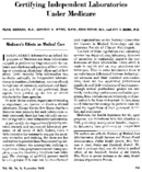 Medicares Effects On Medical Care Certifying Independent Laboratories Under Medicare