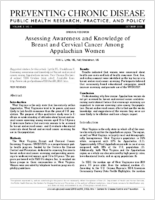 Assessing Awareness and Knowledge of Breast and Cervical Cancer Among Appalachian Women