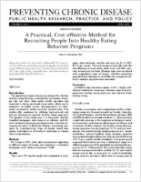 A Practical Costeffective Method for Recruiting People Into Healthy Eating Behavior Programs