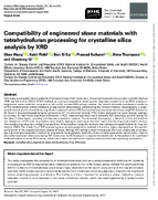 Compatibility of Engineered Stone Materials with a Tetrahydrofuran Processing for Crystalline Silica Analysis by XRD