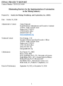 Eliminating Barriers for the Implementation of Automation in the Mining Industry Final report for contract 75D30122C14149
