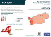 NY Congressional District 02 Heart Disease and Federally Qualified Health Centers Map 119th Congress