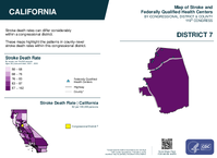 CA Congressional District 07 Stroke and Federally Qualified Health Centers Map 119th Congress