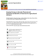 Staying Strong on the Job Physical and Psychosocial Benefits of Exercise for Agricultural Workers