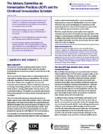 Advisory Committee on Immunization Practices ACIP and the childhood immunization schedule