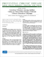 Cessation Outcomes Among Quitline Callers in Three States During a National Tobacco Education Campaign