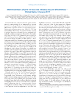 Interim Estimates of 201819 Seasonal Influenza Vaccine Effectiveness  United States February 2019