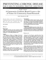 A Community Coalition Board Creates a Set of Values for Communitybased Research